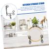 NPQPNAFC 1pc Ceramic Dish Display Stand Artwork Picture Frame Picture Display Easel Home Plate Organizer Stand Desktop Easel Iron Picture Easel Display Rack for Home Black Photo Frames Iron Hooks (Co view 4