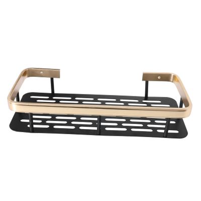 Mikinona Home Storage Holders Black Shelves Bathroom Supply Hollowed Storage Rack for Kitchen