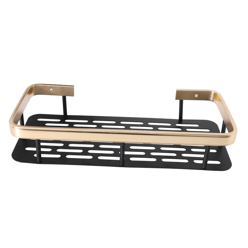 Mikinona Home Storage Holders Black Shelves Bathroom Supply Hollowed Storage Rack for Kitchen