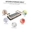 Mikinona Home Storage Holders Black Shelves Bathroom Supply Hollowed Storage Rack for Kitchen view 3