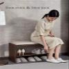 Fodalob Entrance Furniture - Wood Shoe Rack Bench for for Entryway Hallway Living Room - Shoe Bench with Faux Leather Cushion Upholstered Padded Seat - Brown (Color : Large) view 3