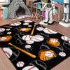 kodhyvj Baseball Rug for Boys Bedroom Black Sport Rugs Baseball Room Decor Kids Room Playroom Rug for Living Room Bedroom Decor,3'x4' view 1