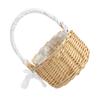 SHOWERORO Hand-woven Rattan Flower Basket for Wedding Rustic Flower Girl Basket Scalloped Wicker Storage Handle view 1