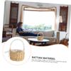 SHOWERORO Hand-woven Rattan Flower Basket for Wedding Rustic Flower Girl Basket Scalloped Wicker Storage Handle view 3