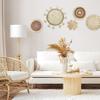 Woven Wall Basket Boho Wall Art 5PCS Round Bohemian Macrame Wall Hanging Straw Wall Decor 8in/10in/12in/15in Wall Basket Decor for Living Room view 2