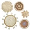 Woven Wall Basket Boho Wall Art 5PCS Round Bohemian Macrame Wall Hanging Straw Wall Decor 8in/10in/12in/15in Wall Basket Decor for Living Room view 4
