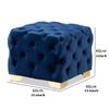 GIZNXBA Small Foot Stool Ottoman, Velvet Tufted Footrest with Legs, 60 Cm Rectangle Foot Stools for Adult, Footrest Ottoman for Living Room,Couch, Entryway (Color : /Beige) view 4
