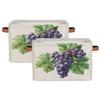 Tablerazzi Grape Large Fabric Storage Basket for Shelves Organizing, Rectangular Closet Organizer with Handles, Purple Grape Decorative Foldable Closet Storage Basket view 2