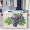 Tablerazzi Grape Large Fabric Storage Basket for Shelves Organizing, Rectangular Closet Organizer with Handles, Purple Grape Decorative Foldable Closet Storage Basket view 4