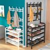 TUOYIBO Coat Rack Shoe Bench With 16 Hooks, Metal Coat Hat Rack Free Standing Clothes Stand With 4~5-Tier Shoe Rack Bench, 3-in-1 Hall Tree With Metal Frame, Easy Assembly view 3