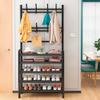 TUOYIBO Coat Rack Shoe Bench With 16 Hooks, Metal Coat Hat Rack Free Standing Clothes Stand With 4~5-Tier Shoe Rack Bench, 3-in-1 Hall Tree With Metal Frame, Easy Assembly view 4