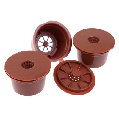 CHDONGSE 3pcs Reusable Coffee Capsules For Caffitaly Refillable Coffee Pods Plastic Fit For Caffitaly Coffee Filter Coffee Accessories, Brown