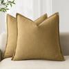 Foindtower Pack of 2, Decorative Linen Soild Throw Pillow Covers Soft Accent Cushion Case Boho Farmhouse Pillowcase for Chair Couch Sofa Bedroom Living Room Home Decor 24 x 24 Inch Honey Mustard view 1