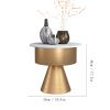 Coffee End Table Round Side Table Modern Slate Countertop Decoration End Table Living Room Sofa Side Wrought Iron Decor Small Coffee Table Bedroom Bedside Table Side Table view 2