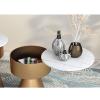 Coffee End Table Round Side Table Modern Slate Countertop Decoration End Table Living Room Sofa Side Wrought Iron Decor Small Coffee Table Bedroom Bedside Table Side Table view 3
