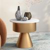 Coffee End Table Round Side Table Modern Slate Countertop Decoration End Table Living Room Sofa Side Wrought Iron Decor Small Coffee Table Bedroom Bedside Table Side Table view 4