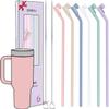 Doboli Replacement 13 inch Long Silicone Straw With Straw Cover,Compatible with Stanley Owala 40 oz 30 oz Cup Tumbler, 6 Pack Reusable Bent Straw with Cleaning Brush,for Stanley Tumbler Accessorie view 1