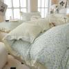 Ruffle Duvet Cover Queen Garden Style Lace Duvet Cover Soft Cotton Vintage Floral Blue Flower Bedding Set Romantic Ruffle Comforter Cover Princess Lace Bedding Botanical Comforter Cover Queen Size view 1