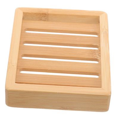 SHOWERORO Bamboo Soap Dish with Drainage Eco-Friendly Organizer for Shower Bathroom Sink Handmade Natural Holder for Soap Sponge Brush Storage