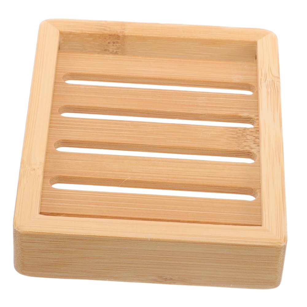 SHOWERORO Bamboo Soap Dish with Drainage Eco-Friendly Organizer for Shower Bathroom Sink Handmade Natural Holder for Soap Sponge Brush Storage
