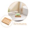 SHOWERORO Bamboo Soap Dish with Drainage Eco-Friendly Organizer for Shower Bathroom Sink Handmade Natural Holder for Soap Sponge Brush Storage view 2