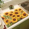 Hixingo Coffee Mat Hide Stain Rubber Backed Absorbent Spring Summer Flowers Dish Drying Mats for Kitchen Counter, Diatomaceous Earth Non-Slip Drying Mat (11.8x15.8,Sunflower) view 1