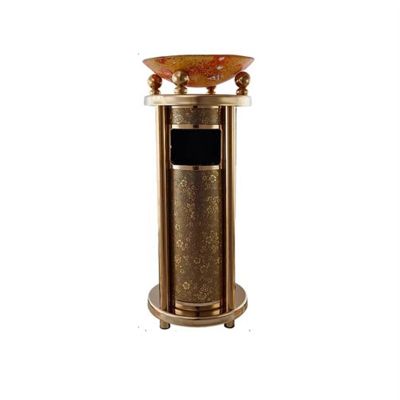 GRFIT Outdoor Trash Bin Corridor Hotel Elevator Lobby Vertical KTV High-end Shopping Malls Special Stainless Steel with Extinguished Ashtray Trash Cans Dustbins Waste Bins (Color : C)