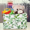 Tablerazzi Eucalyptus Leaf Large Fabric Storage Basket for Shelves Organizing, Rectangular Closet Organizer with Handles, Sage Green Spring Decorative Foldable Closet Storage Basket view 3