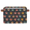 Tablerazzi Paw Print Large Fabric Storage Basket for Shelves Organizing, Rectangular Closet Organizer with Handles, Cute Puppy Dog Paw Decorative Foldable Closet Storage Basket view 1