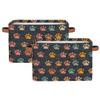 Tablerazzi Paw Print Large Fabric Storage Basket for Shelves Organizing, Rectangular Closet Organizer with Handles, Cute Puppy Dog Paw Decorative Foldable Closet Storage Basket view 2