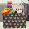 Tablerazzi Paw Print Large Fabric Storage Basket for Shelves Organizing, Rectangular Closet Organizer with Handles, Cute Puppy Dog Paw Decorative Foldable Closet Storage Basket view 3