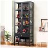 ARMERI Display Cases for Collectibles, with Drawer, 6-Tier Display Cabinet Curio Cabinet Figure Display, Double Doors Acrylic Display, Kids Bookcase for Bedroom, Reading Nook, Toddler's Room,6 Tier view 1