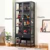 ARMERI Display Cases for Collectibles, with Drawer, 6-Tier Display Cabinet Curio Cabinet Figure Display, Double Doors Acrylic Display, Kids Bookcase for Bedroom, Reading Nook, Toddler's Room,6 Tier view 2