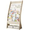HDYZJQ Vertical Magazine File Holder Wood for Office, Waiting Room, Coffee Shop, Heavy Duty Newspaper Racks Display Stand, Floor-Standing Brochure Holder Organizer Shelf(Beige) view 1