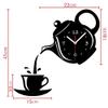 Wall Clock Creative DIY Acrylic Coffee Cup Teapot 3D Wall Clock Decorative Kitchen Wall Clocks Living Room Dining Room Home Decor Clock Wall Decor view 2