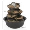 Desktop Fountain Desktop Fountain 4 Layers Resin Rock Waterfall Tabletop Fountain with LED Light Office Desk Lucky Decoration Water Fountains Meditation Fountain view 2