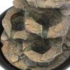 Desktop Fountain Desktop Fountain 4 Layers Resin Rock Waterfall Tabletop Fountain with LED Light Office Desk Lucky Decoration Water Fountains Meditation Fountain view 3