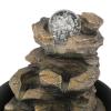 Desktop Fountain Desktop Fountain 4 Layers Resin Rock Waterfall Tabletop Fountain with LED Light Office Desk Lucky Decoration Water Fountains Meditation Fountain view 4
