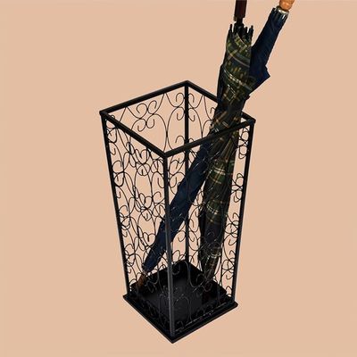 CMYCYDDPLY Metal Umbrella Stand with Drip Tray, Square Quick-Dry Umbrella Holder, Home, Office Decoration Rack Holds Umbrellas Canes Walking Sticks (Color : A)
