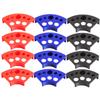 PLAFOPE 12pcs Pigment Cup Holders Fan Shaped Tattoo Makeup Stand for Mixing Professional Plastic Rack for Ink Storage Beauty Salons and Home Use Red Black Blue view 1