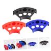 PLAFOPE 12pcs Pigment Cup Holders Fan Shaped Tattoo Makeup Stand for Mixing Professional Plastic Rack for Ink Storage Beauty Salons and Home Use Red Black Blue view 3