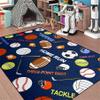 kodhyvj Navy Blue Sport Rugs Boys Rugs for Bedroom Kids Rug Balls with Soccer Ball, Basketball, Football, Tennis Ball Playroom Rug for Home Decor, 5'x7' view 1