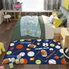 kodhyvj Navy Blue Sport Rugs Boys Rugs for Bedroom Kids Rug Balls with Soccer Ball, Basketball, Football, Tennis Ball Playroom Rug for Home Decor, 5'x7' view 2