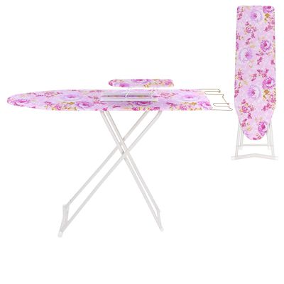 Foldable Ironing Board 36" x 12", Height Adjustable Iron Board with Heat Resistant Cover & Iron Rest, 36" Long Ironing Board with Sleeve Board, for Laundry Room