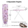 Foldable Ironing Board 36" x 12", Height Adjustable Iron Board with Heat Resistant Cover & Iron Rest, 36" Long Ironing Board with Sleeve Board, for Laundry Room view 2