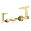 WZRUA Paper Towel Holder Under Cabinet, Single Hand Operable Roll Holder with Damping Effect,Self-Adhesive or Drilled SUS304 Stainless Steel for Kitchen Bathroom,Gold view 1