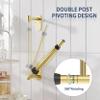WZRUA Paper Towel Holder Under Cabinet, Single Hand Operable Roll Holder with Damping Effect,Self-Adhesive or Drilled SUS304 Stainless Steel for Kitchen Bathroom,Gold view 3