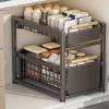 Under Sink Organizers,Kitchen Cabinet Organization,Under Sink Slide Out Storage Shelf Pull Out Home Organizers Under Cabinet Storage Heavy Duty Metal Slide (Gray) view 1