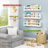 Harwaya White Wall Bookshelf for Kids Room, 24 Inch Toddler Nursery Bookshelf Wall Mounted for Baby Boy Girl Bedroom, Floating Childrens Book Shelves with Hanging Rod for Books - Set of 3 view 2