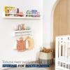 Harwaya White Wall Bookshelf for Kids Room, 24 Inch Toddler Nursery Bookshelf Wall Mounted for Baby Boy Girl Bedroom, Floating Childrens Book Shelves with Hanging Rod for Books - Set of 3 view 4